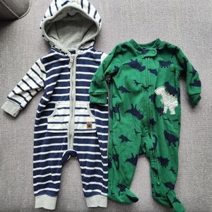 Carter's fleece hooded one-piece and sleep and play footie pajamas